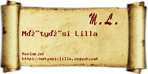 Mátyási Lilla névjegykártya